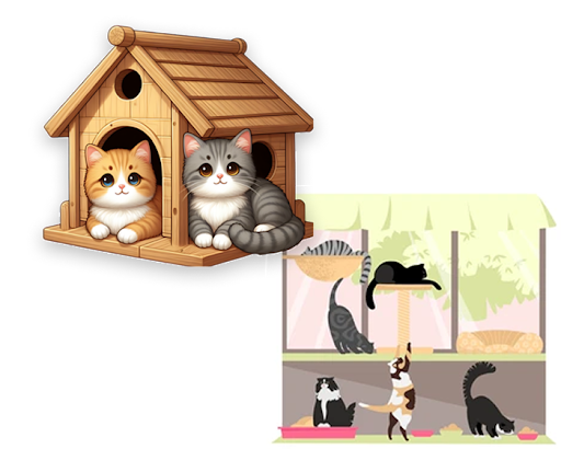 Cat Shelter Illustration